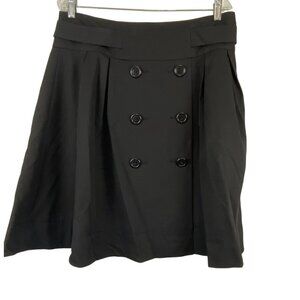 VTG Y2K Women SZ 14 Black Academia Career Preppy Double Breasted Buttons Skirt
